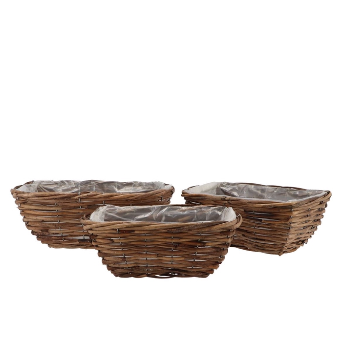 <h4>Rattan Bowl Basket Rectangle 3pcs 32x22x13cm</h4>