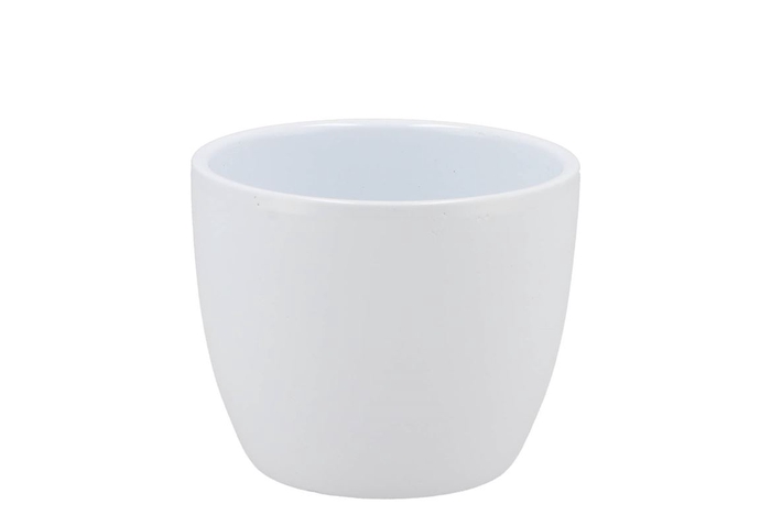 Ceramic Pot White Shiny 8cm