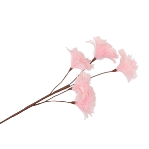 Silk Feather Flower Pink 5 Op Steel 85cm Nm