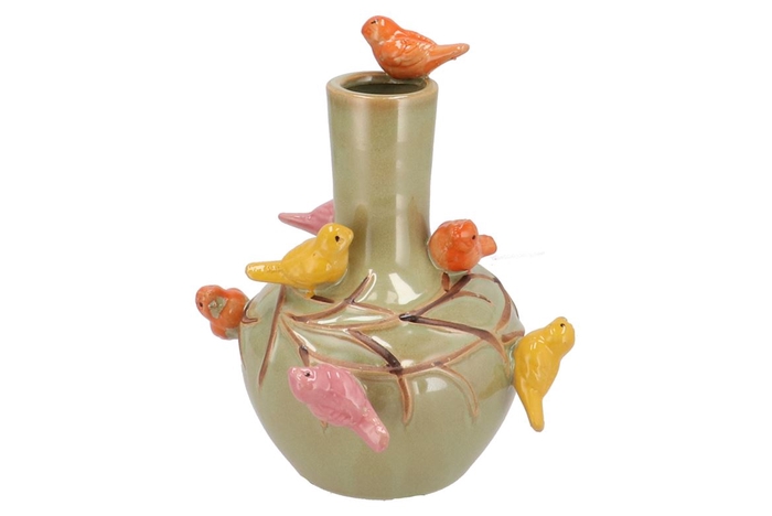 <h4>Bird Vase Pistache Tube 26x33cm</h4>