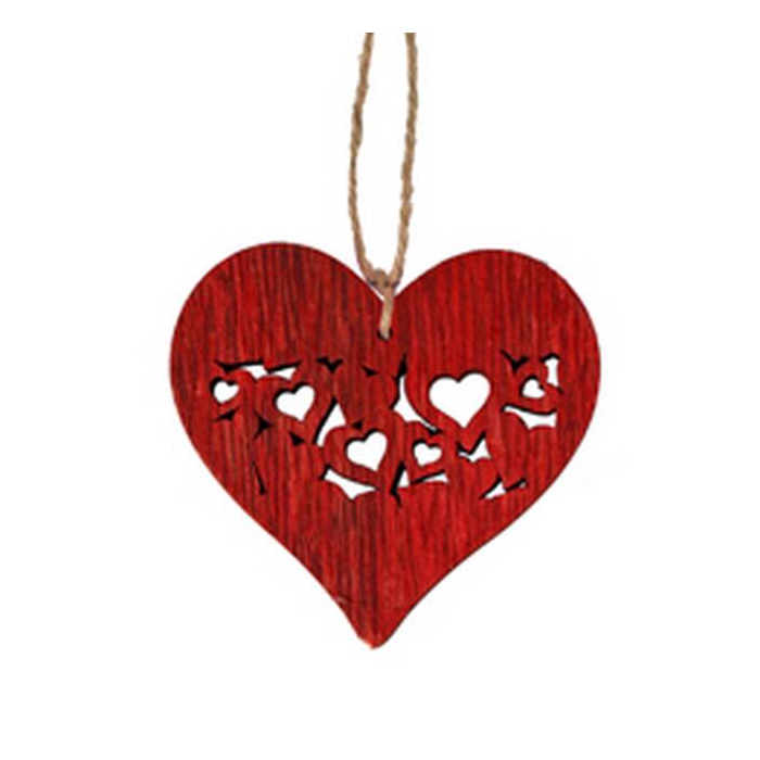 <h4>Hanger Heart Full 7x7,5cm + 16cm Touw Rood</h4>