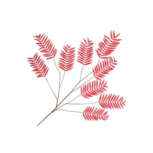 Silk Palm Leaf Red 150cm