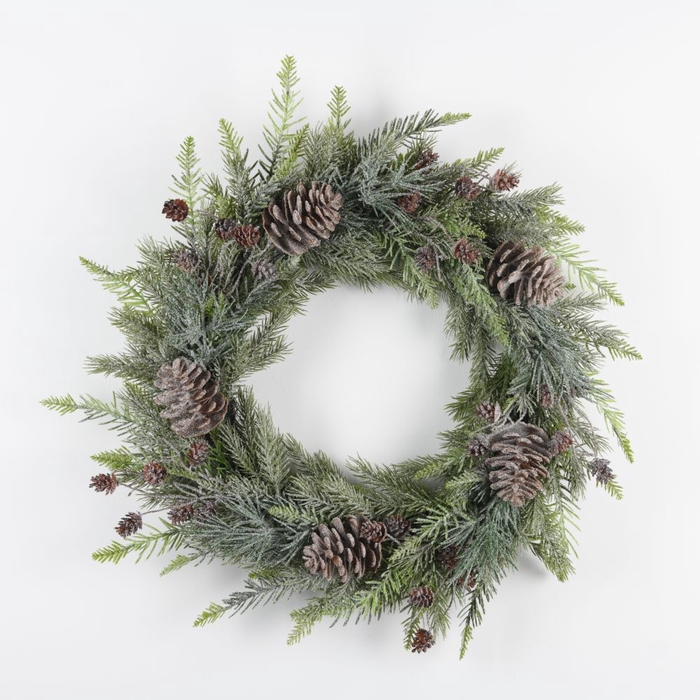 Af Wreath Conifer+cone 56cm Fr