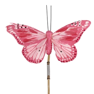 Bijsteker Papillon 6x11cm + 50cm stok roze