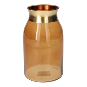 DF02-666001700 - Vase Luna d9.2/12xh21 brown transp/gold