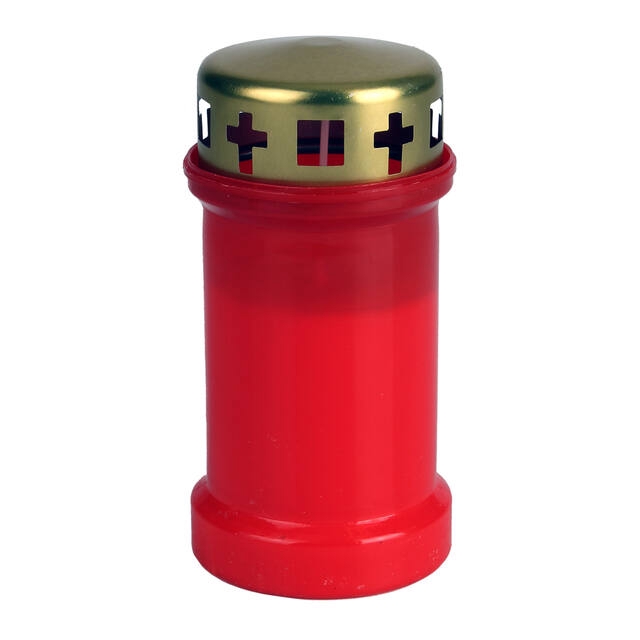 <h4>Grave light no3 with gold lid red ø65x130mm</h4>