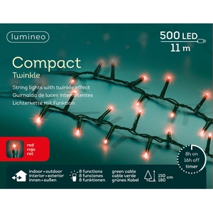 LED COMPACT BUITEN GREEN CABLE - 500LAMPS RED 1100CM