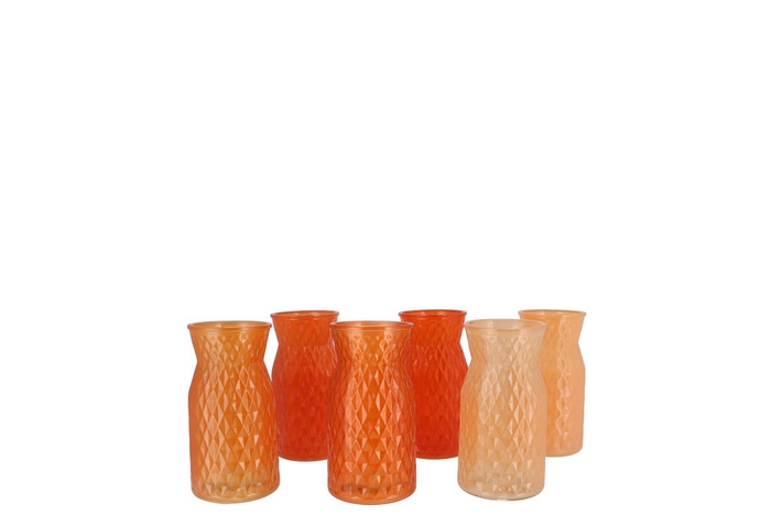 <h4>Diamond Orange Mix Vase Ass 8x11cm Nm</h4>