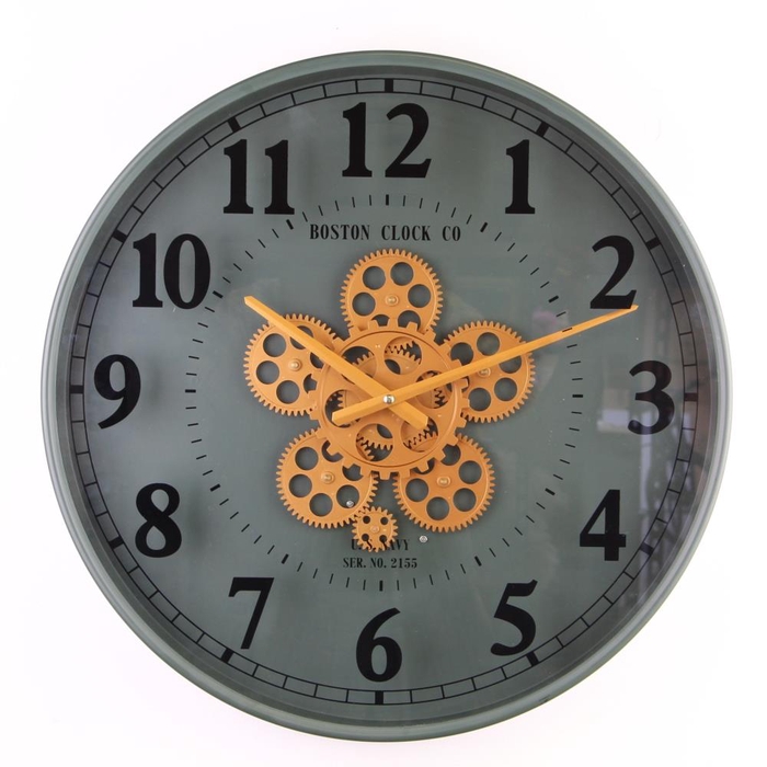 Clock Gear Ø50cm Green 6676