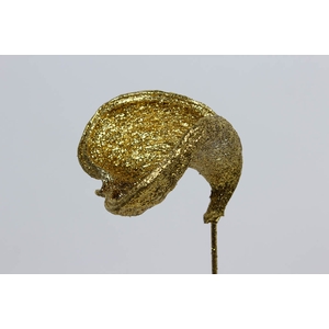 Badam on stem gold with glitter