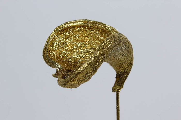 Badam on stem gold with glitter