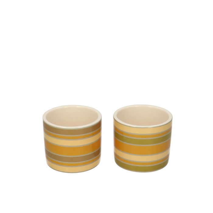 <h4>Ceramics Pot stripe d08*07.5cm</h4>