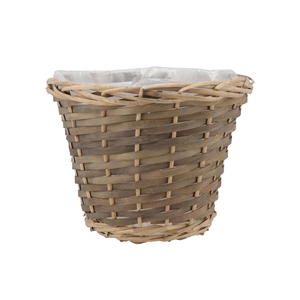 Wicker Basket Pot Round Grey 25x21cm