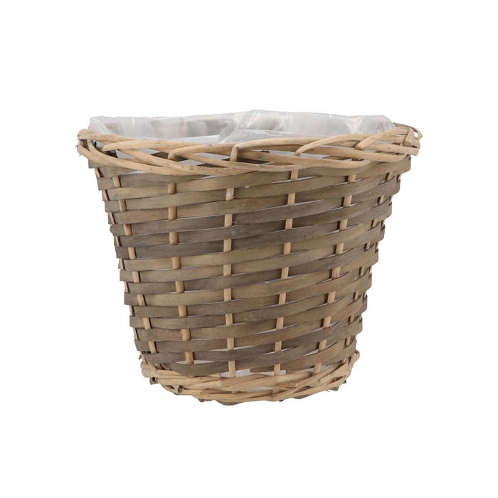 <h4>Wicker Basket Pot Round Grey 25x21cm</h4>