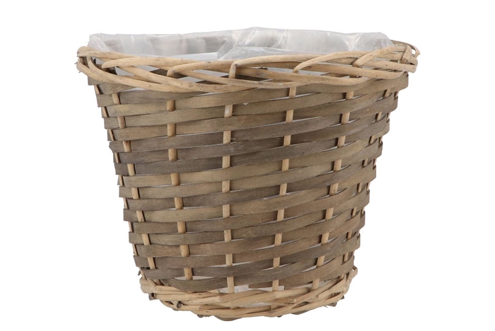 <h4>Wicker Pot Basket Round Grey 25x21cm</h4>