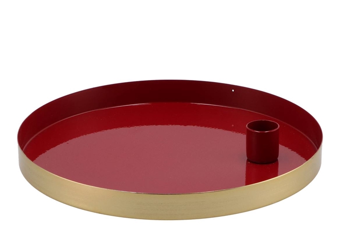 <h4>Marrakech Bordeaux Candle Plate Round 22x2,5cm</h4>