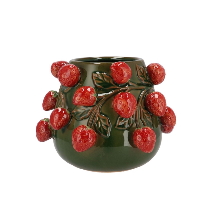 <h4>Fruit Strawberry Green Pot 24x19cm</h4>