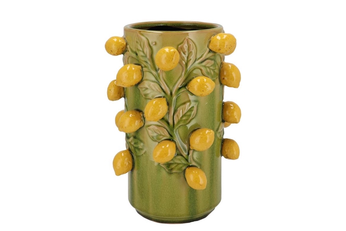 Fruit Lemon Olive Green Cilinder 21x31cm