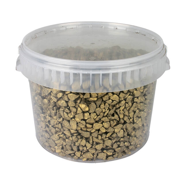 Pebbles painted bucket 1-2cm 3 liters of gold