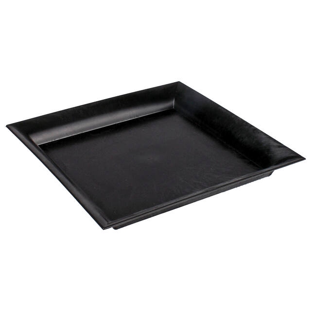Bowl plastic square 26x26xH2cm natural grey