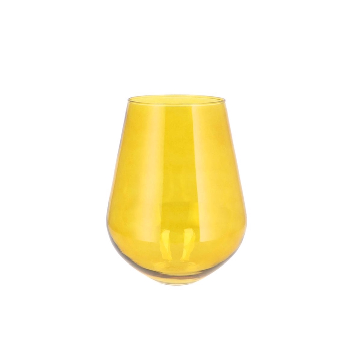 <h4>Mira Yellow Glass Wide Vase 20x20x22cm</h4>