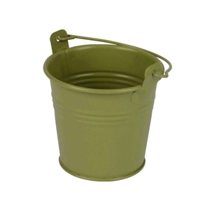 Bucket Sevilla zinc Ø6,3xH5,7cm - ES5,5 green matt