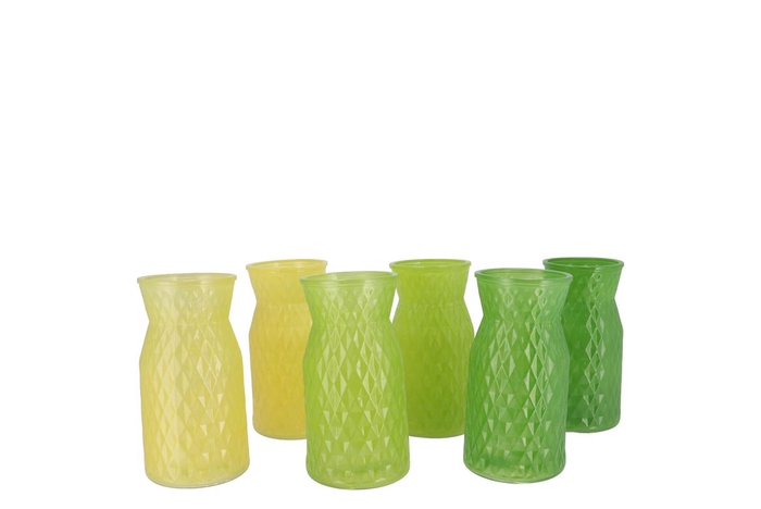 <h4>Diamond Green Mix Vase Ass 10x14cm Nm</h4>