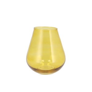 Mira Yellow Glass Wide Vase 14x14x15cm