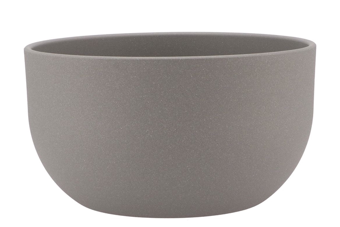 Ceramic bowl grey 3-orchids 26x15cm