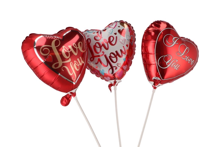 Bijsteker Ballon 18cm Love Assorti ´c´ Per 1