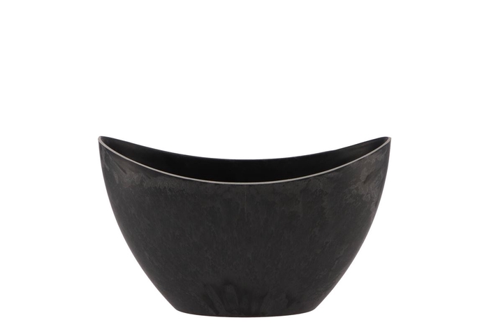 Melamine Grey Vase Oval 24x10x14cm