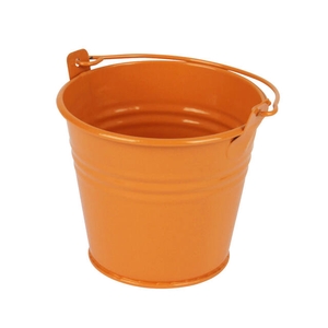 Bucket Sevilla zinc Ø9.6xH8cm - ES8.5 orange gloss