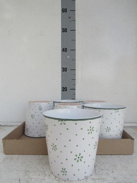 Ceramic pots 15cm green