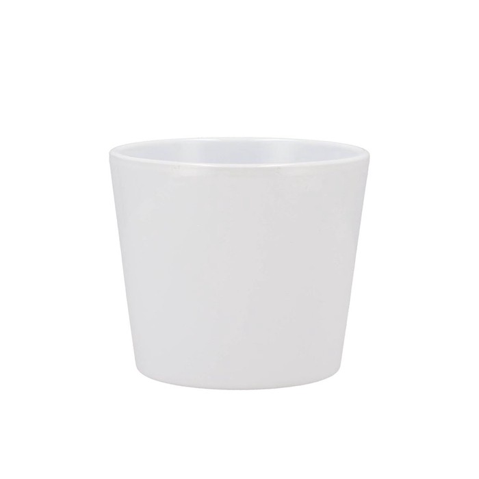 <h4>Ceramic Pot White Shiny 13cm</h4>