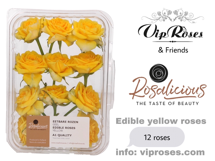Edible rosa rosalicious yellow