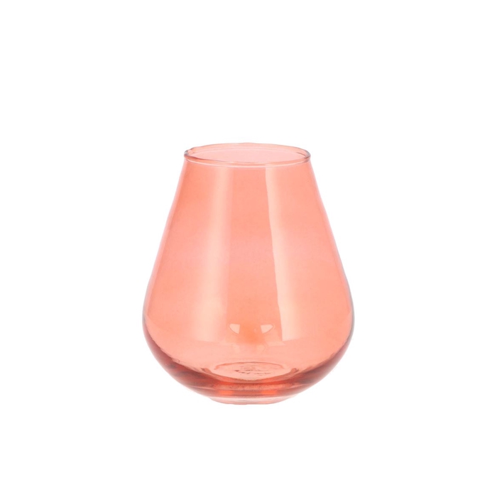 <h4>Mira Pink Glass Wide Vase 14x14x15cm</h4>