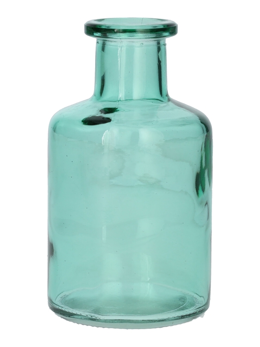 <h4>DF02-666114100 - Bottle Caro9 d3.8/6.8xh11.8 turquoise transparent</h4>
