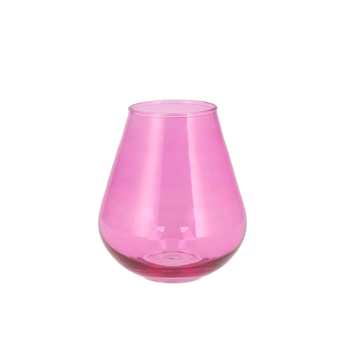 <h4>Mira Fuchsia Glass Wide Vase 14x14x15cm</h4>