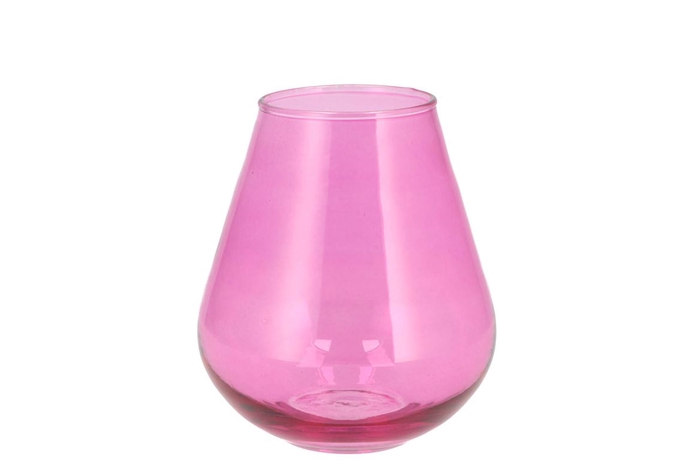<h4>Mira Fuchsia Glass Wide Vase 14x14x15cm</h4>