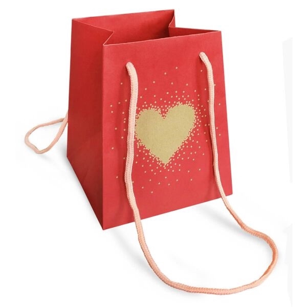 Mothersday Bag Heart glitter 18*15*15cm