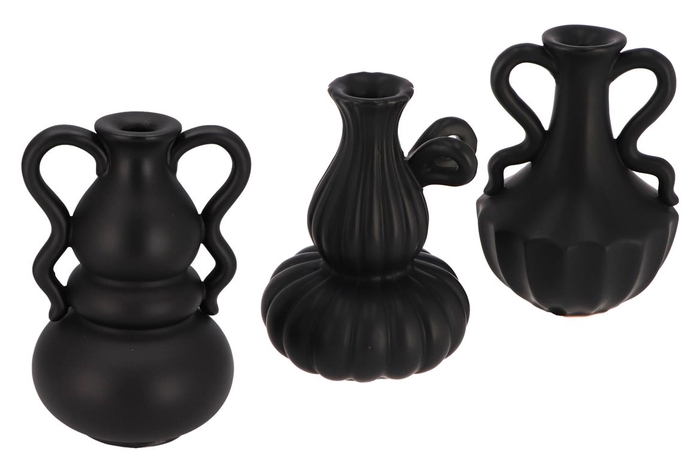 Jada Black Vase Ass 12x12x18cm