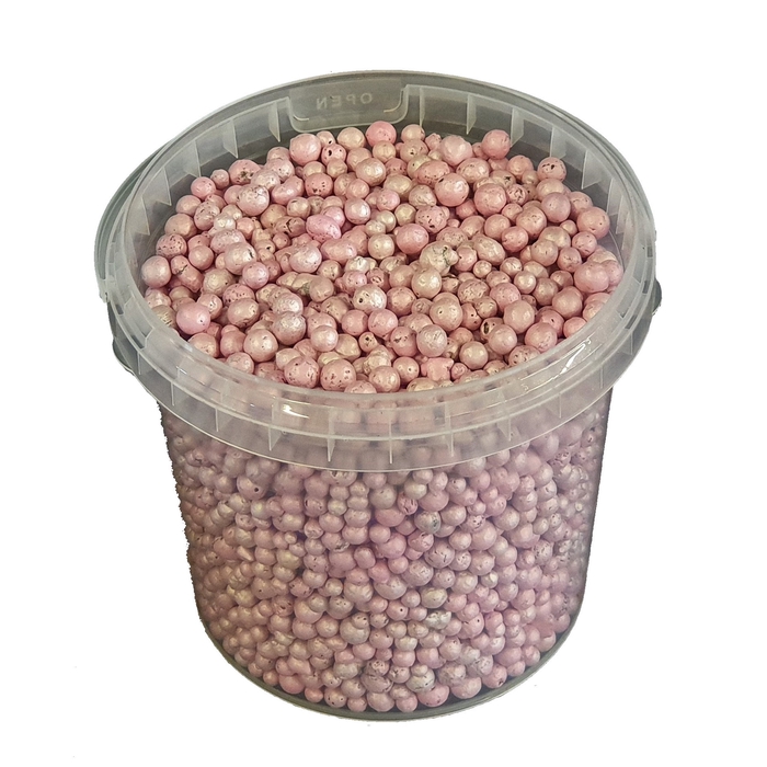 Terracotta pearls 1 ltr bucket pink