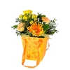 Bag Floral cardboard 16x12xH18cm orange