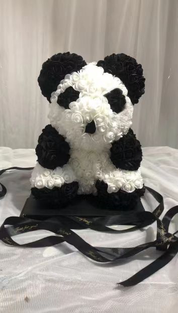 Panda 40cm zwart-wit foamrose