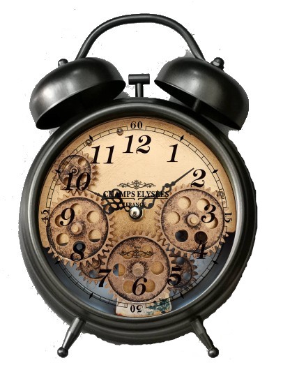 Clock Alarm Ø19cm Black 18200