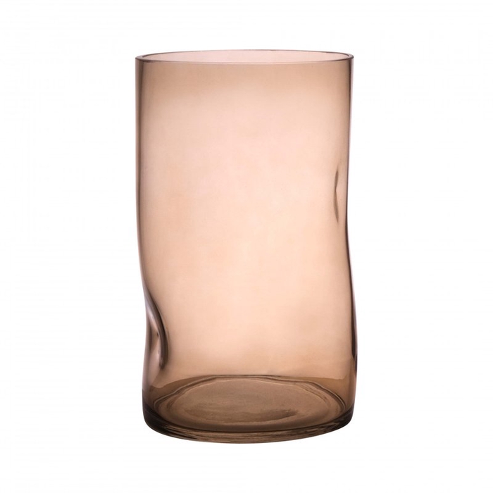 <h4>Glass vase dented d15 25cm</h4>