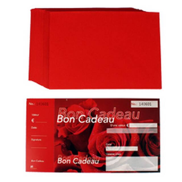 <h4>Cadeaubon + envelop roses Frans- pak 50st</h4>