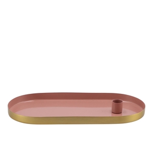 Marrakech Pink Candle Plate Oval 30x14x2,5cm