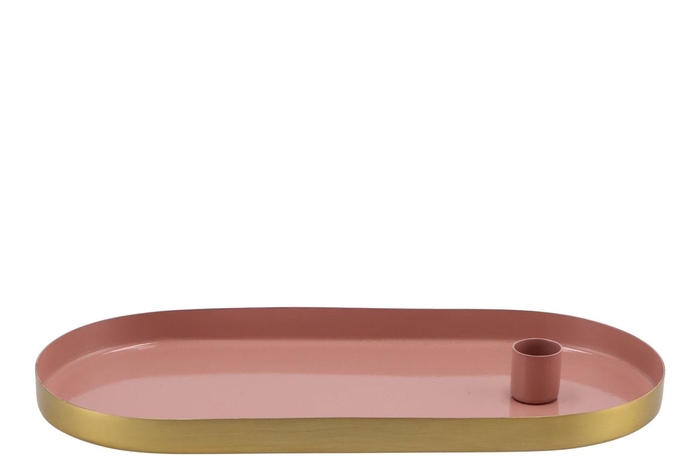 <h4>Marrakech pink candle plate oval 30x14x2 5cm</h4>