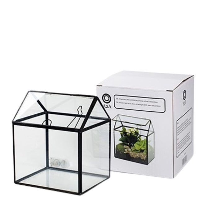 Glas Greenhouse LED 17*14*20cm